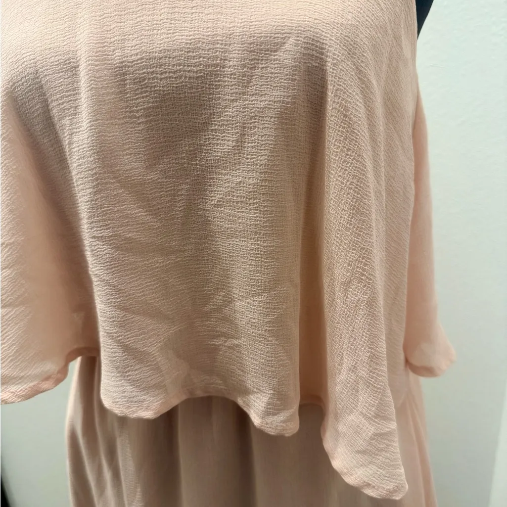 GUESS Los Angeles Blush Pink Layered Mini Dress XS - Image 4