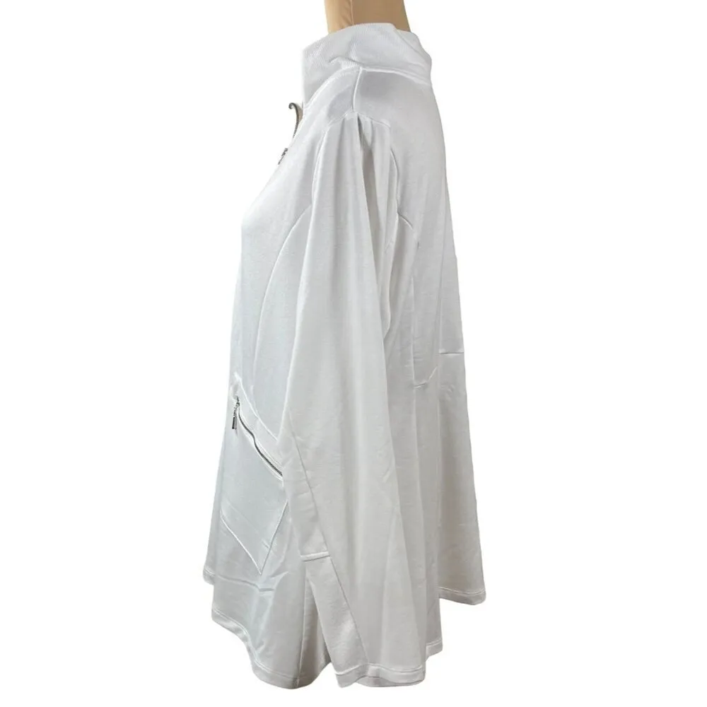 Avenue Leisure Knit Jacket Athletic Full Zip White Silver Size 14/16 - Image 2