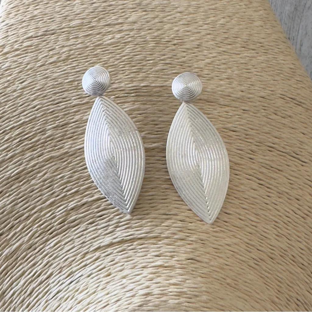 New Sonoma Goods For Life® Silver Tone Textured Leaf Nickel Free Earrings - Image 2