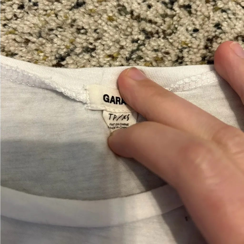 Garage White Short Sleeve Top with Tie Details - Image 2