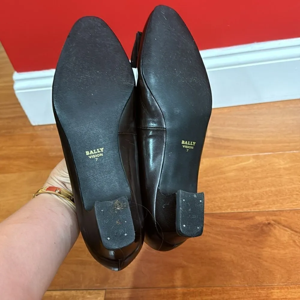 Bally Vintage Vision 7 Burgundy leather flat size 10 Red - Image 5