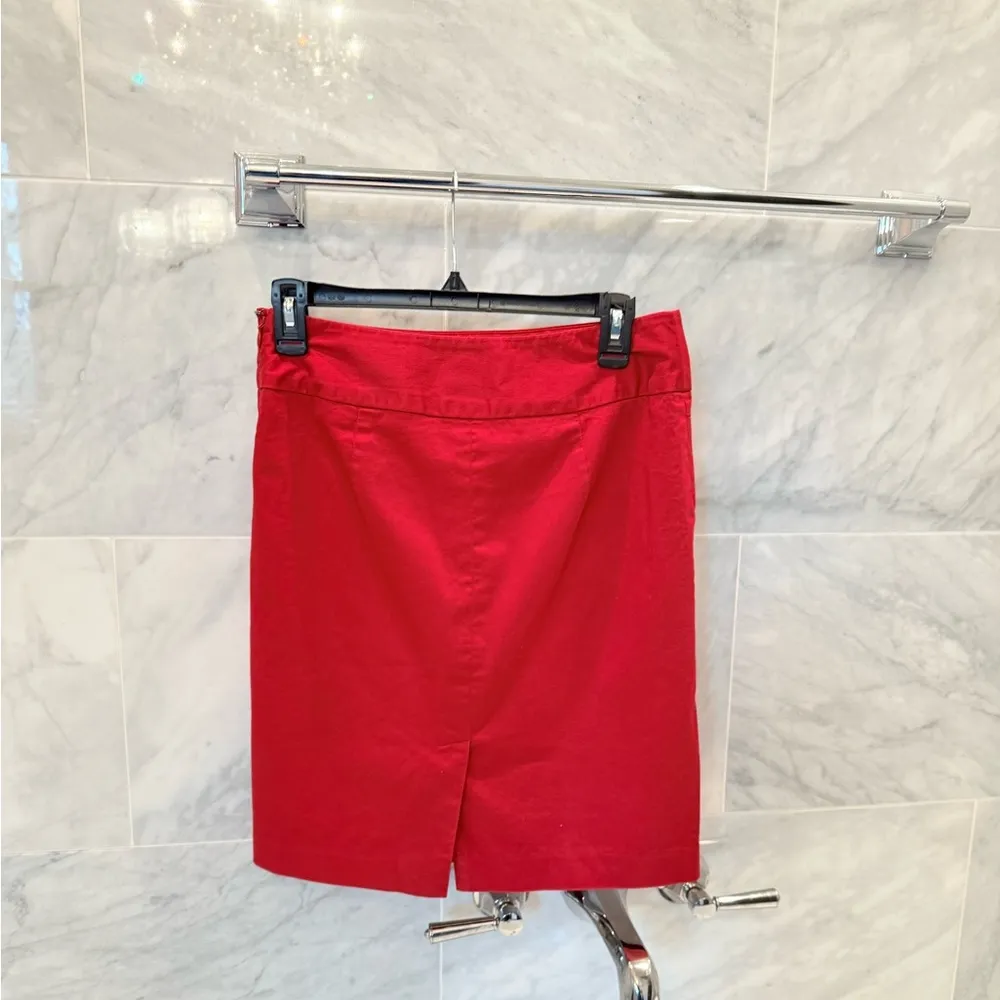 The Limited Pencil Skirt Red Black Lined  Zipper Womens Size 4 - Image 7