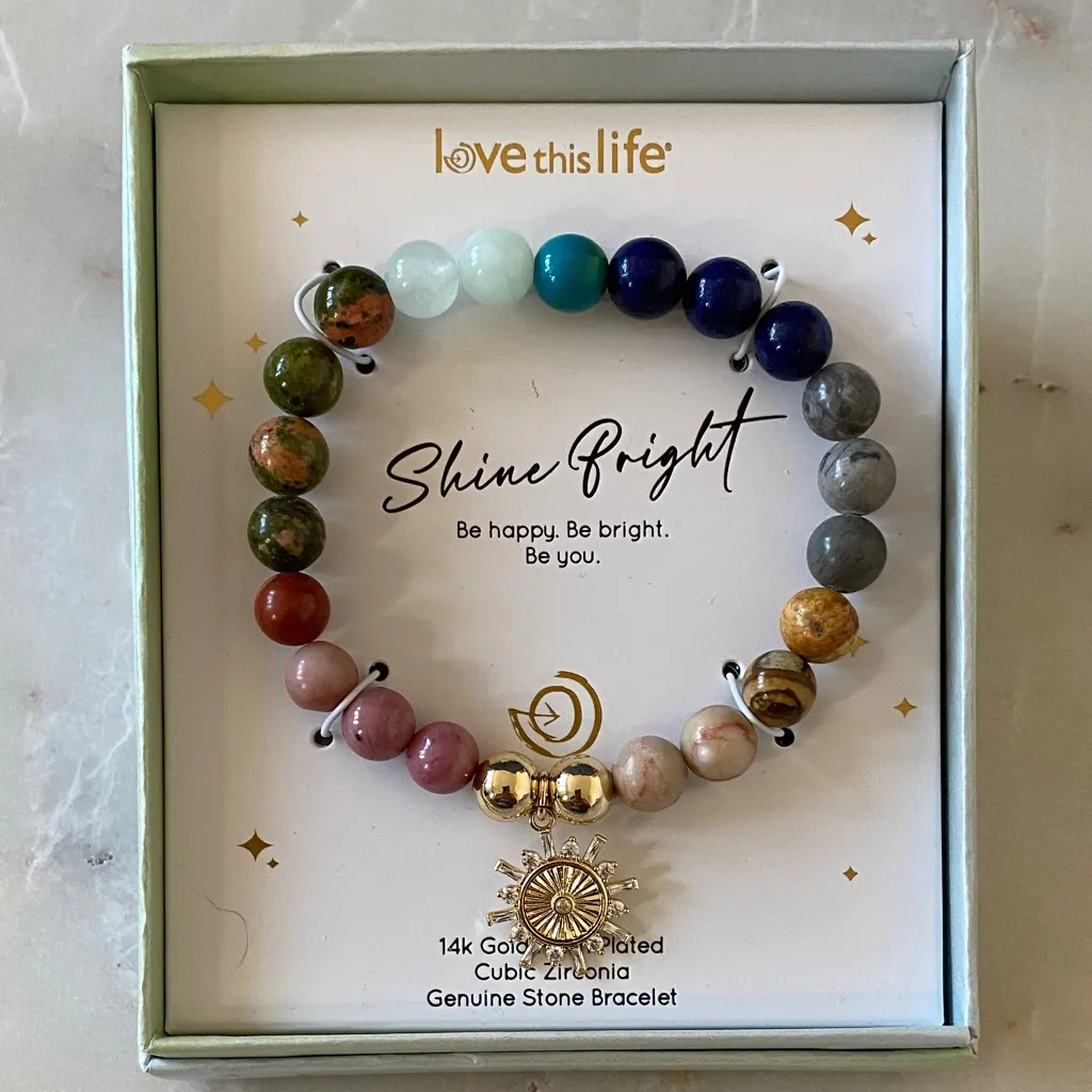 NWT 14k Gold Plated Cubic Zirconia
Multi-Color Sun Stretch Bracelet - Image 3