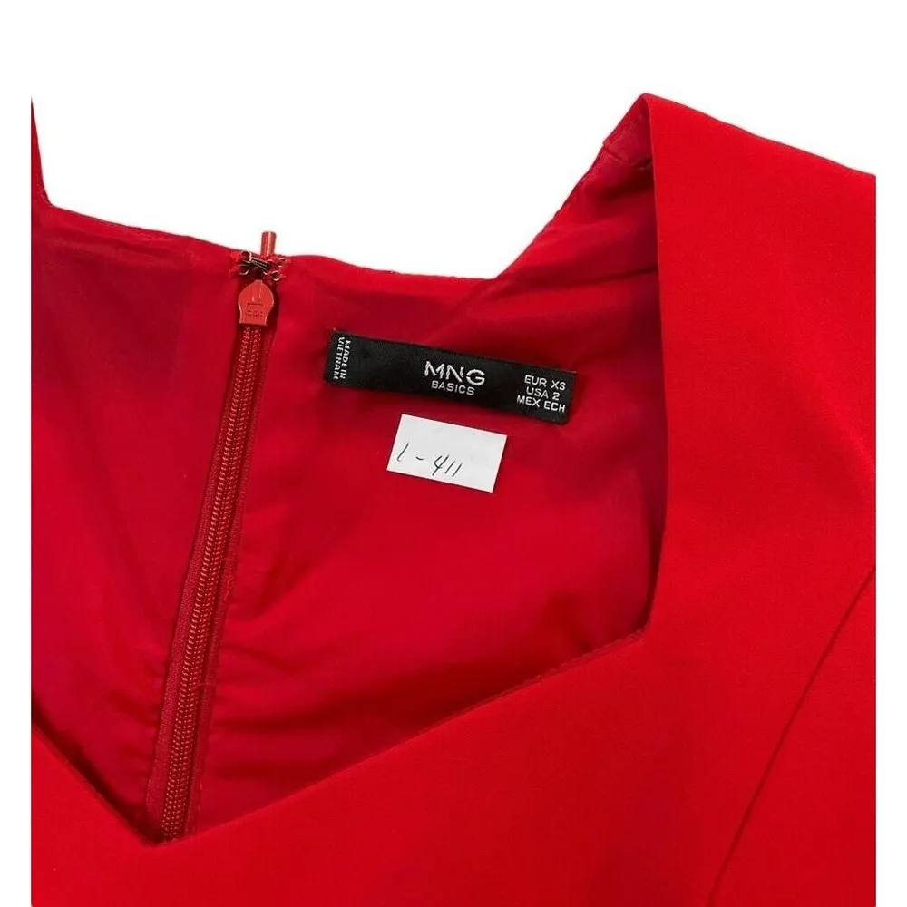 MNG Mango Women Size XS Red Bodycon Mini Dress 1-411P - Image 6