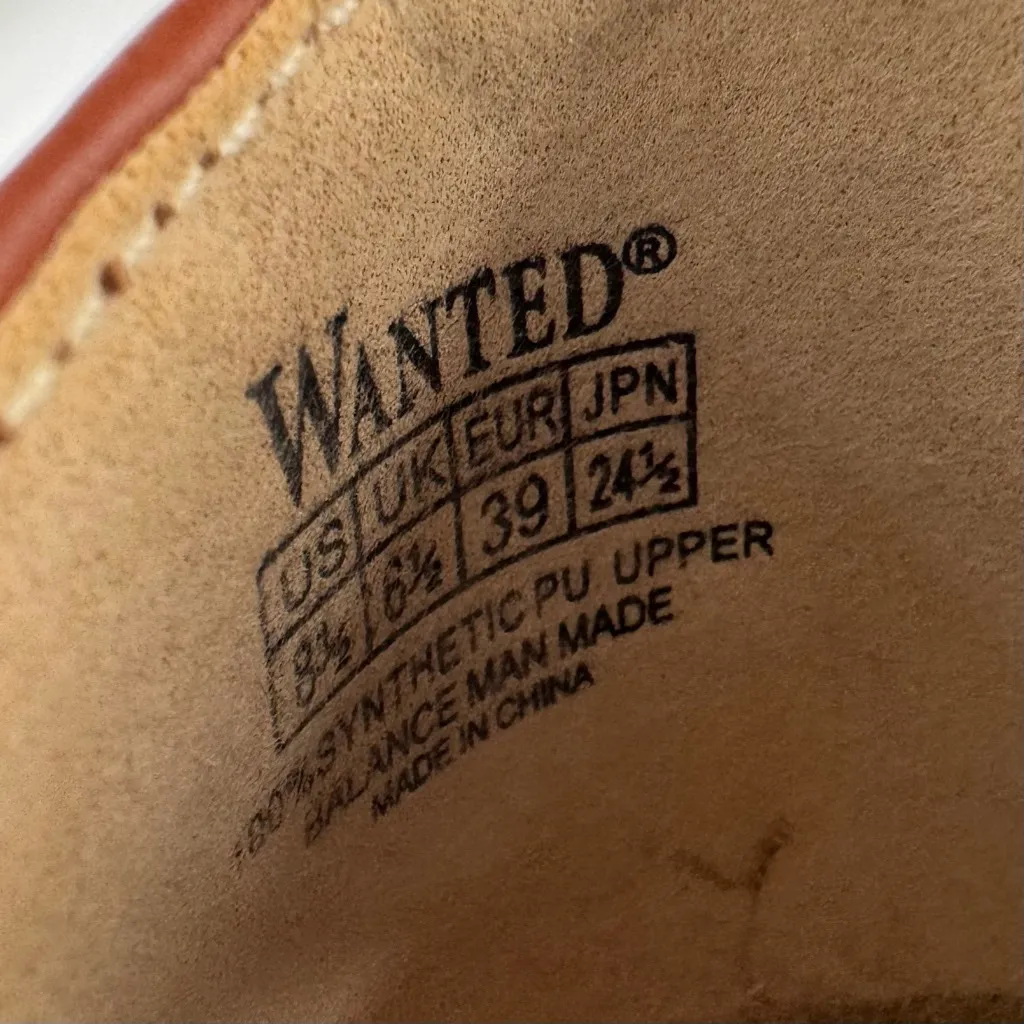 Camel Brown Wingtip Oxford Shoes Lace Up 1” Heel by Wanted Women's Size 8.5 - Image 7