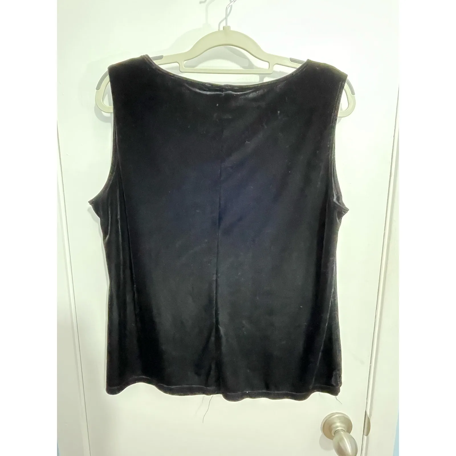 Vintage Black Velvet Tank Top 1X Minimalist Office Siren Preppy Whimsygoth Size XL - Image 3