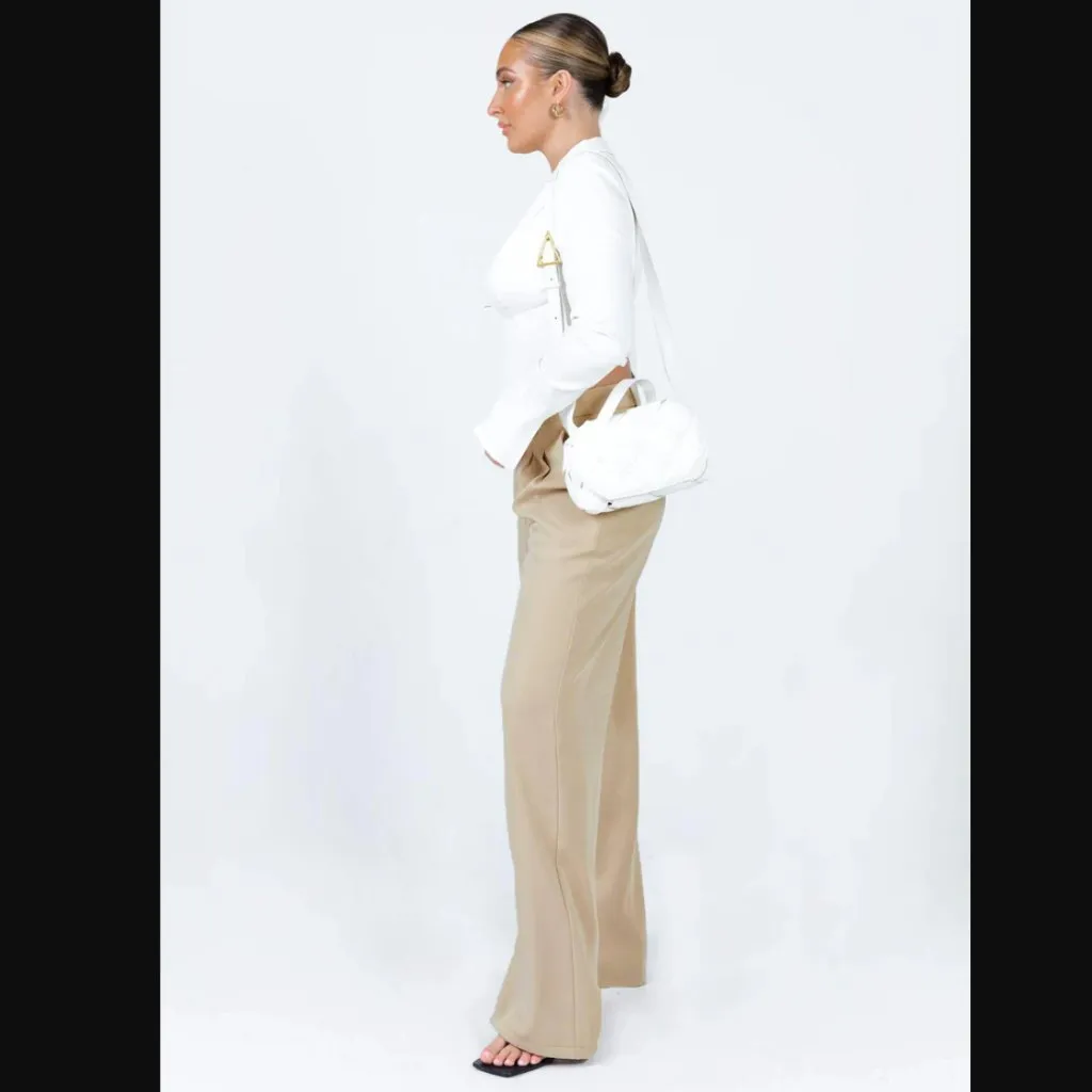 Princess Polly Archer Taupe High Waist Tailored Pants 8 - Image 4