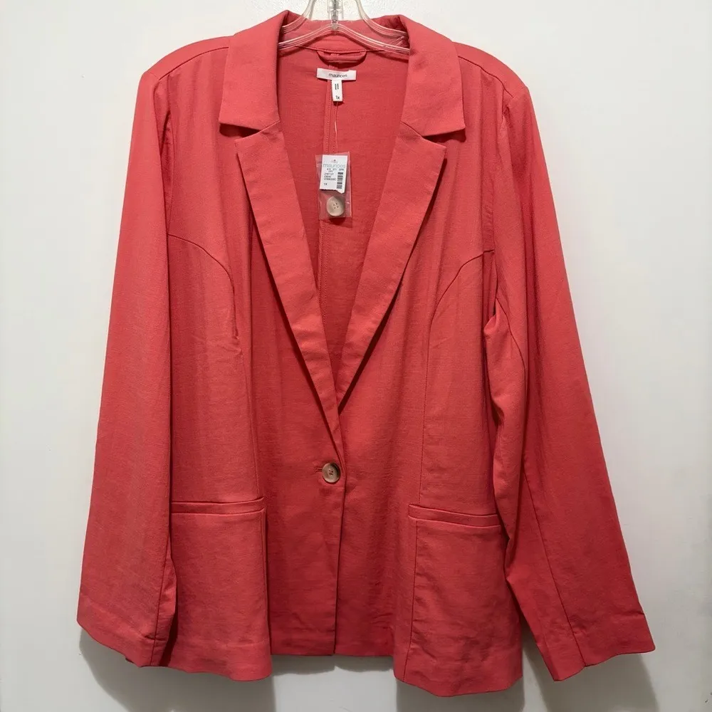 Maurices Single-Button Blazer Coral 1X NWT - Image 3