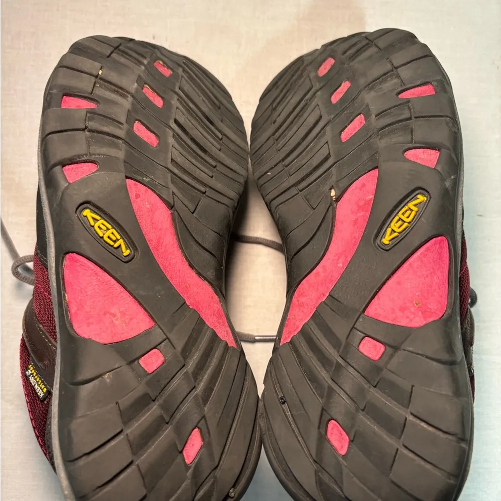 KEEN Dry Burgundy Lace Up Shoes Womens Waterproof Hiking Sneakers - Image 10