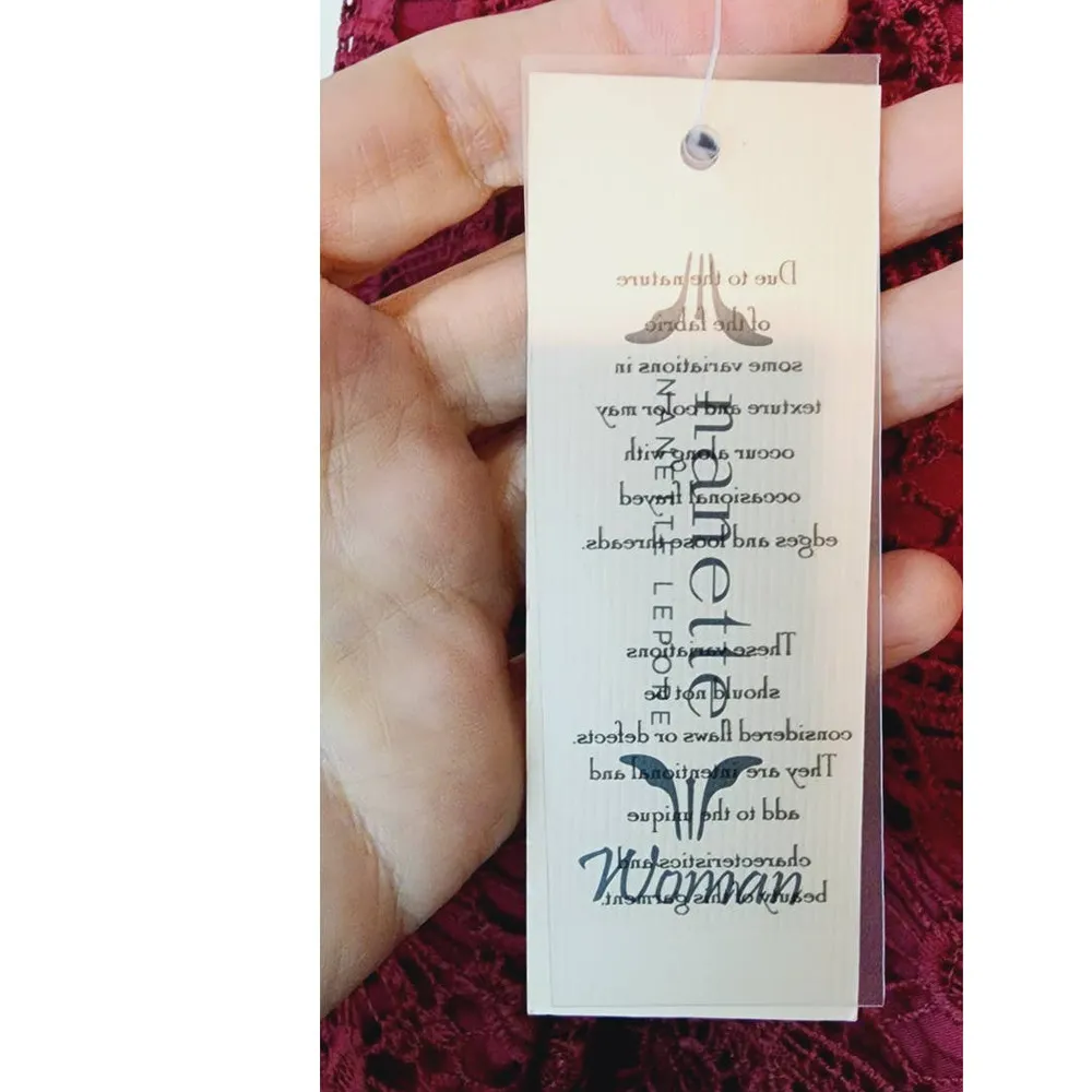 Nanette Lepore Woman Plus Flirty Lace Flounce Skirt Cranberry 22W NEW - Image 6