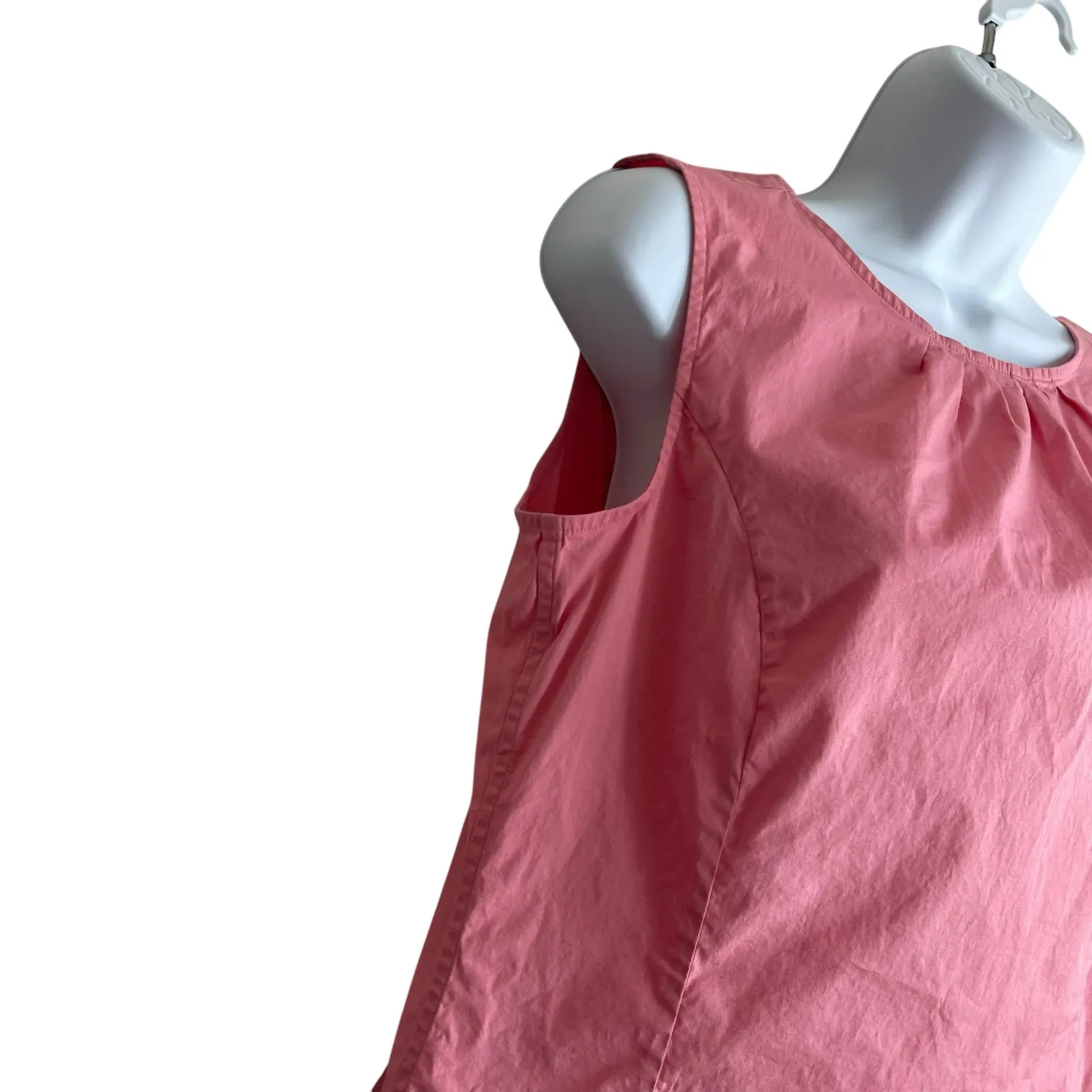 Talbots Women Top‎ 12P Coral Pleated Beachy Coastal Travel Fairy Girly Cotton - Image 6