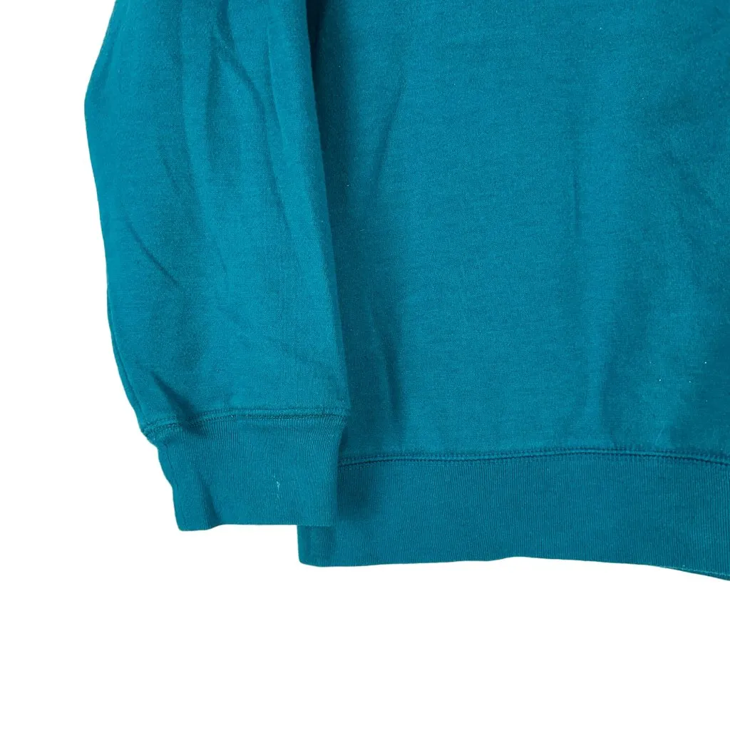 Blair Teal V-Neck Long Sleeve Pullover Sweatshirt Size L Cotton Blend - Image 2