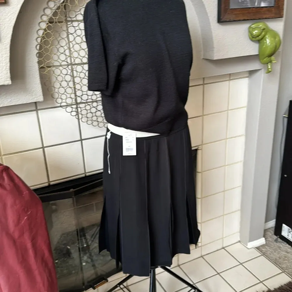 RARE. Armani NWT silk blend split panel skirt NWT size 6 black - Image 8