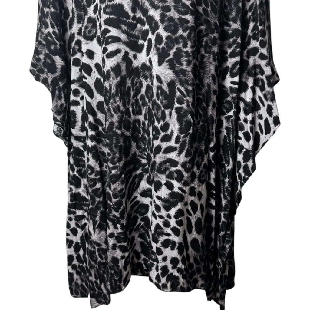 NEW Ekouaer Snow Leopard Kaftan Tunic Dress‎ Resort Vacation Coastal XXL - Image 5