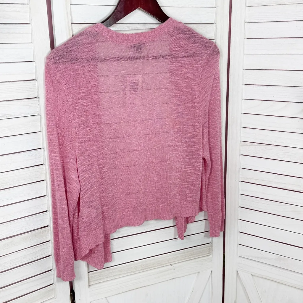 Torrid Slub Knit 3/4 Sleeve Cropped Shrug Cardigan Pink Large - Image 8