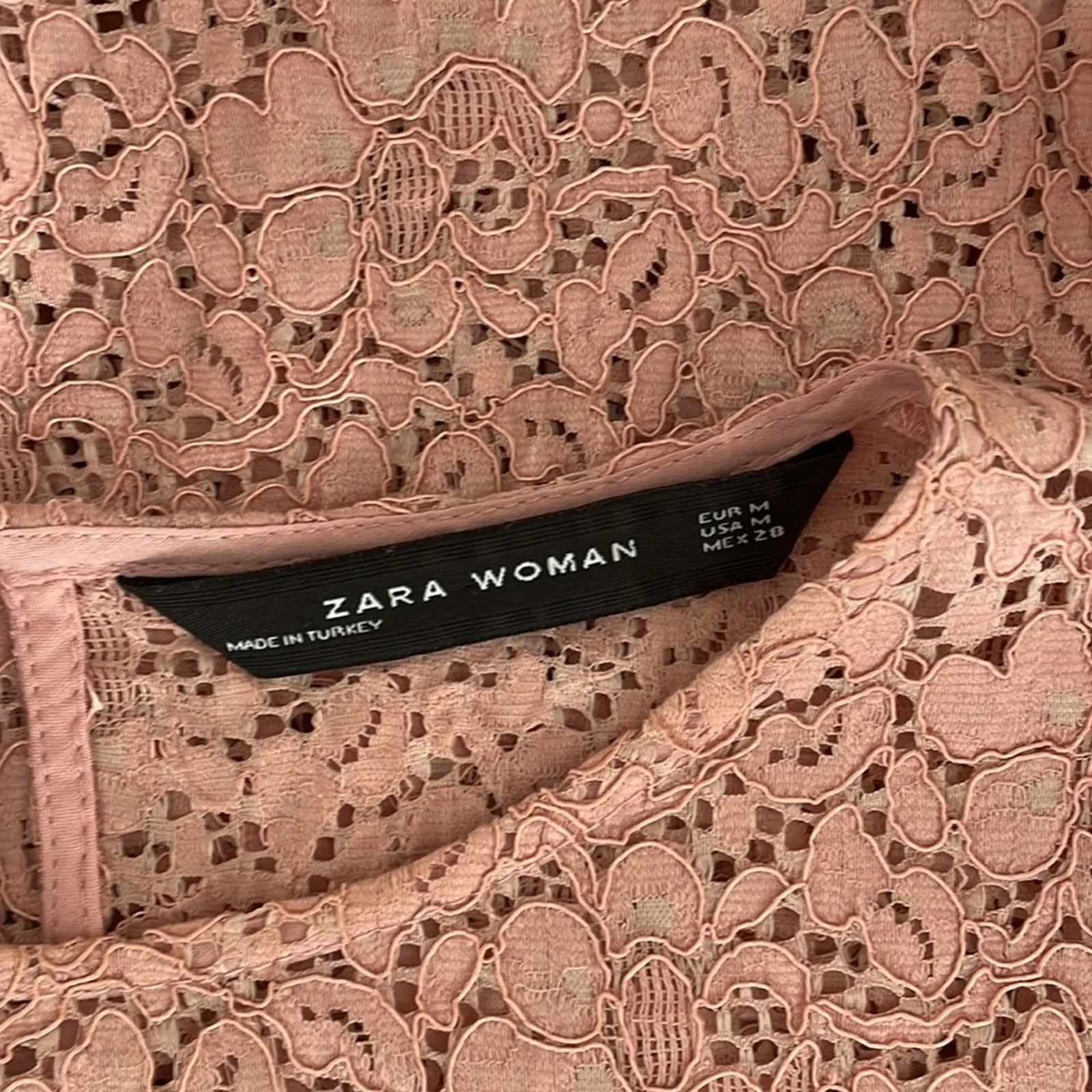 Zara Mauve Pink Eyelet Lace Sheer Babydoll Top Soft Girl Feminine Valentines - Image 6