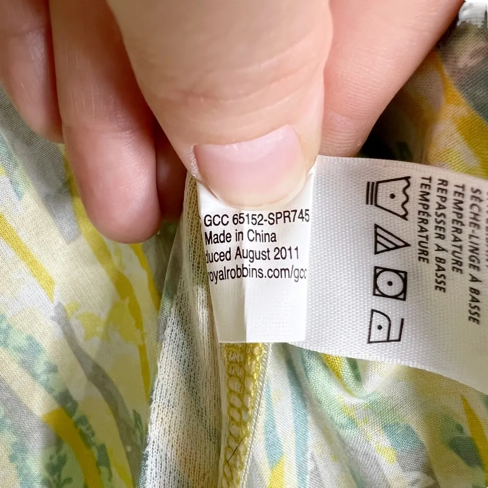 Royal Robbins 100% Cotton Lightweight Yellow Green A Line Skirt - Image 11