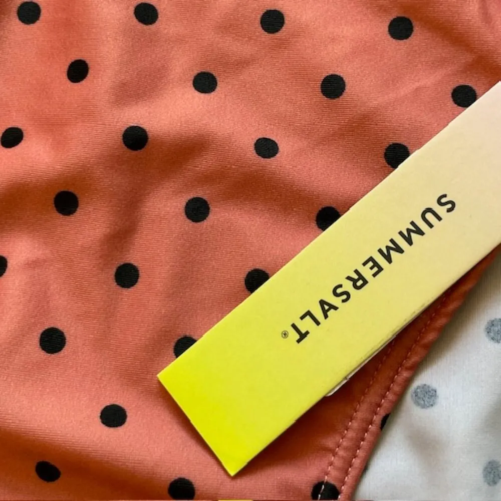 Summersalt NEW NWT High Cut Mid Rise Polka Dot Bikini Bottom Size 12 - Image 4