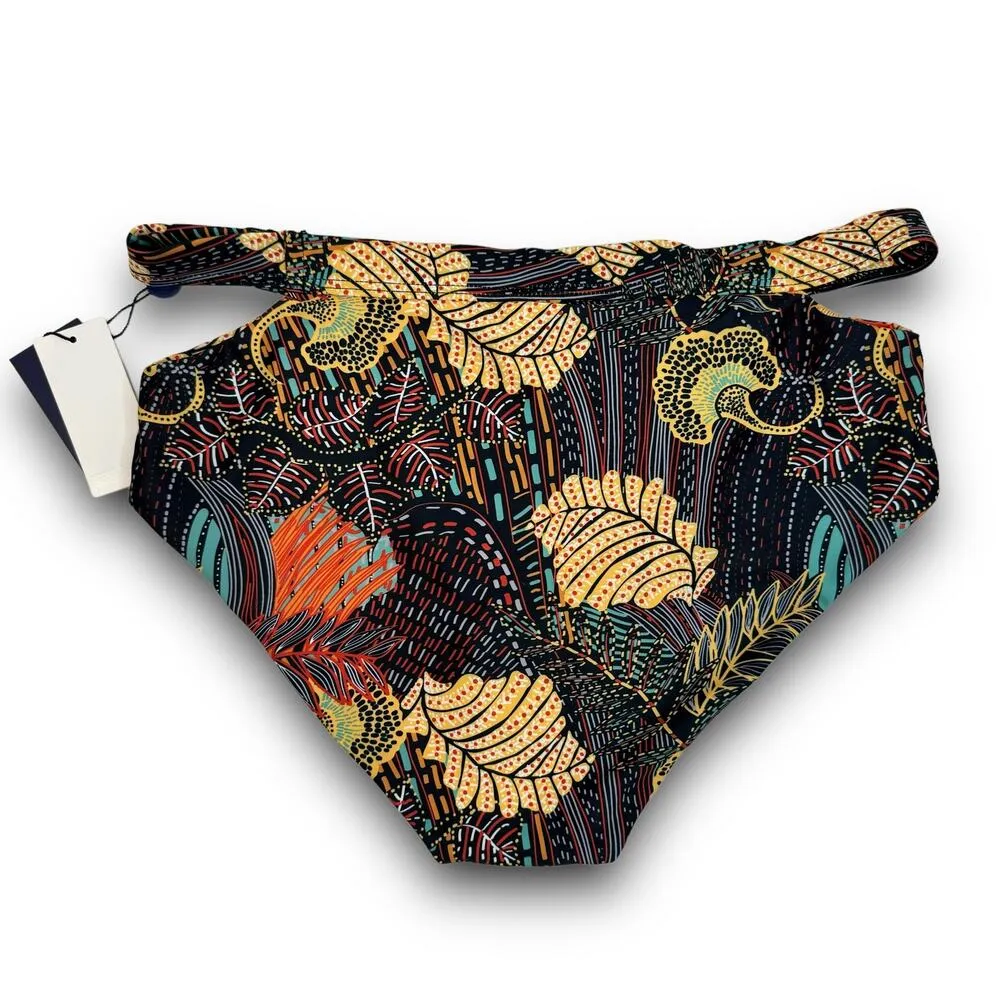 NEW Vigoss Bikini Bottoms Cutout High Rise Front Dark Blue Multicolor Size Small - Image 6