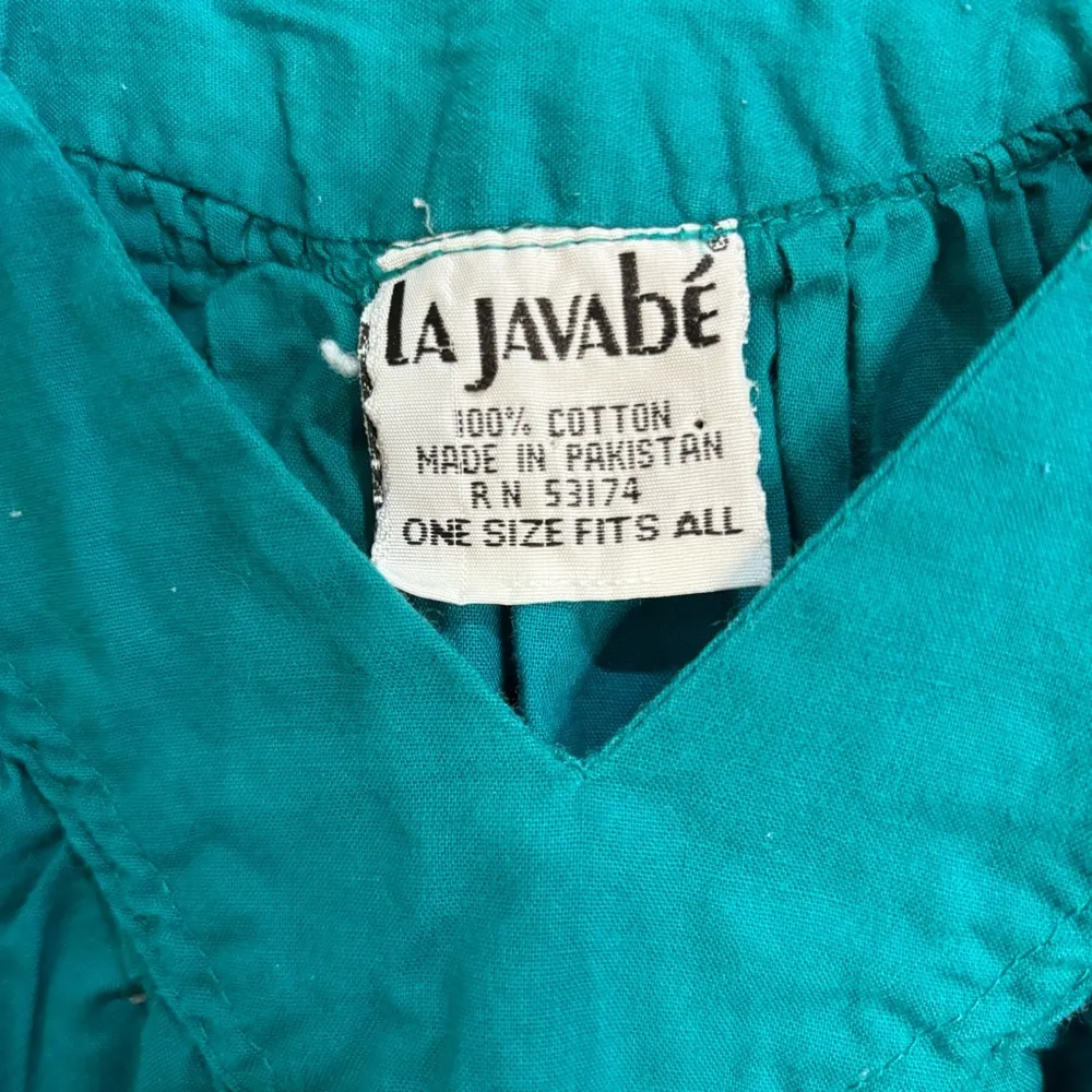 La Javabe womens embroidered floral moo moo kaftan dress teal one size Green Size undefined - Image 2