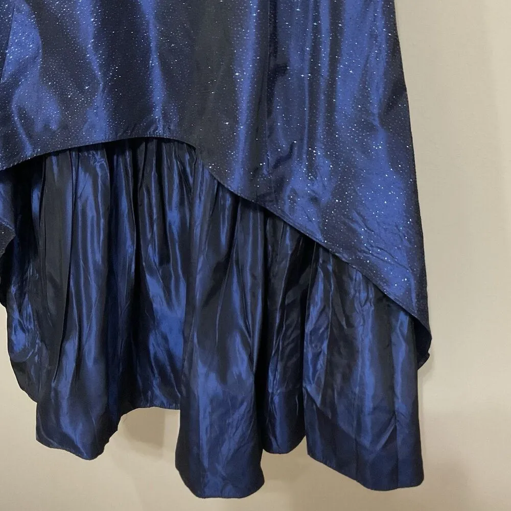 Scott McClintock Blue Glitter Strapless Formal Dress Gown Fit & Flare Maxi Sz 6 - Image 4
