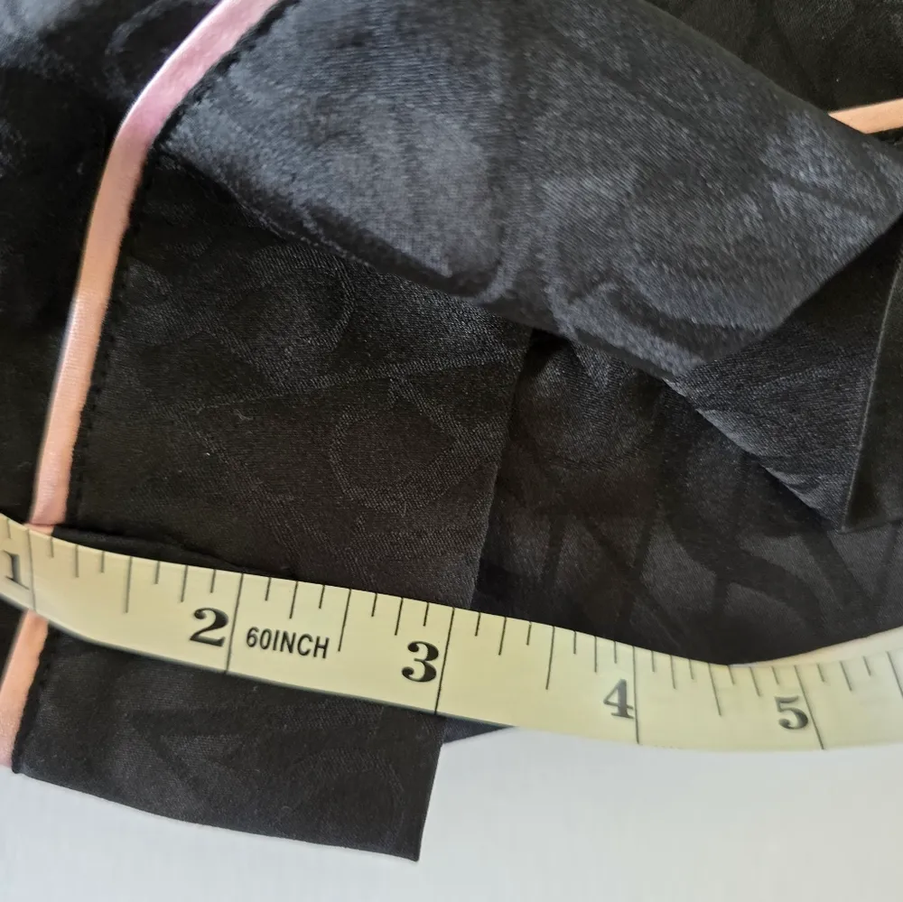 Victoria's Secret Black Satin Jacquard Monogram Pajama Shorts Size Small - Image 6