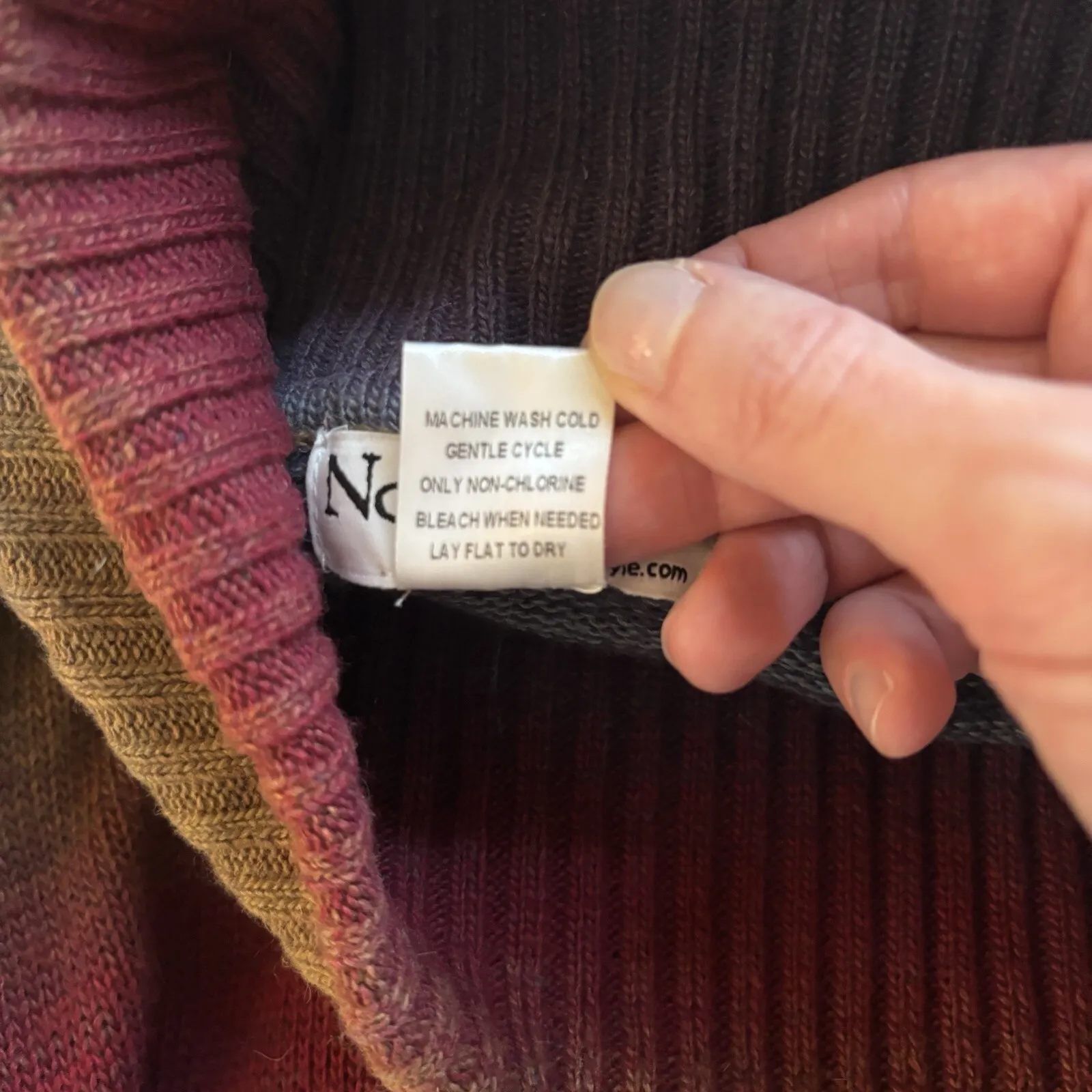 Northstyle Southwestern Ombre‎ Colorful Sweater Poncho Yellowstone Turtleneck OS Size undefined - Image 4