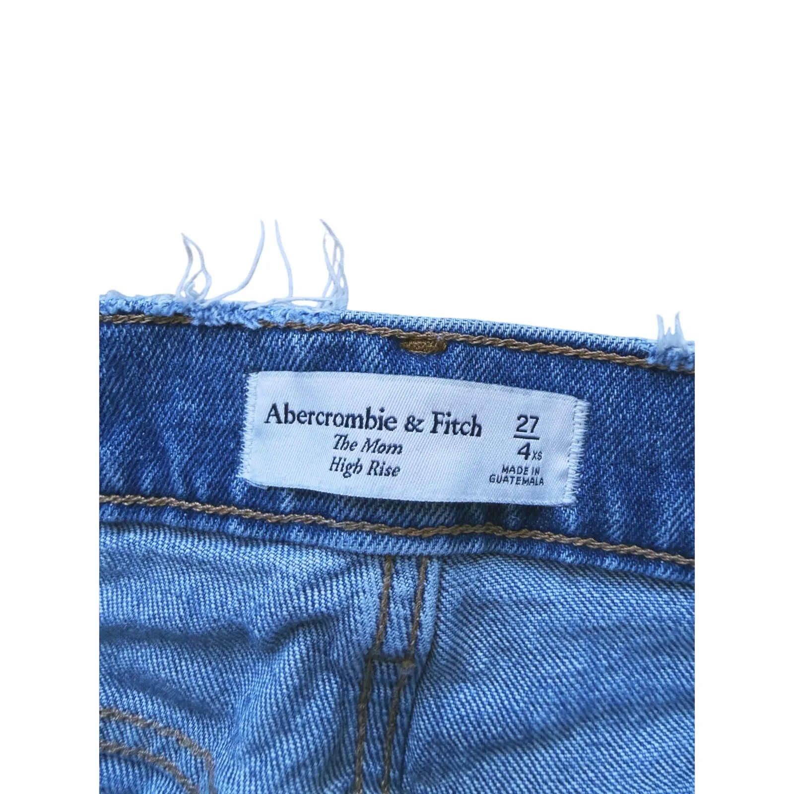 Abercrombie & Fitch The Mom High Rise Distressed Ripped Jeans 4 XShort Y2K Punk - Image 6