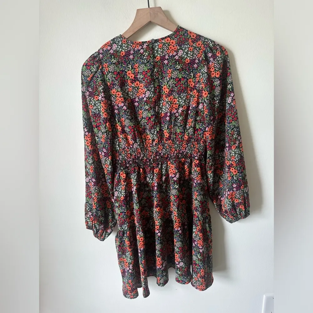 NWT Lili Sidonio Floral Skater Dress Black Multicolor XS - Image 6