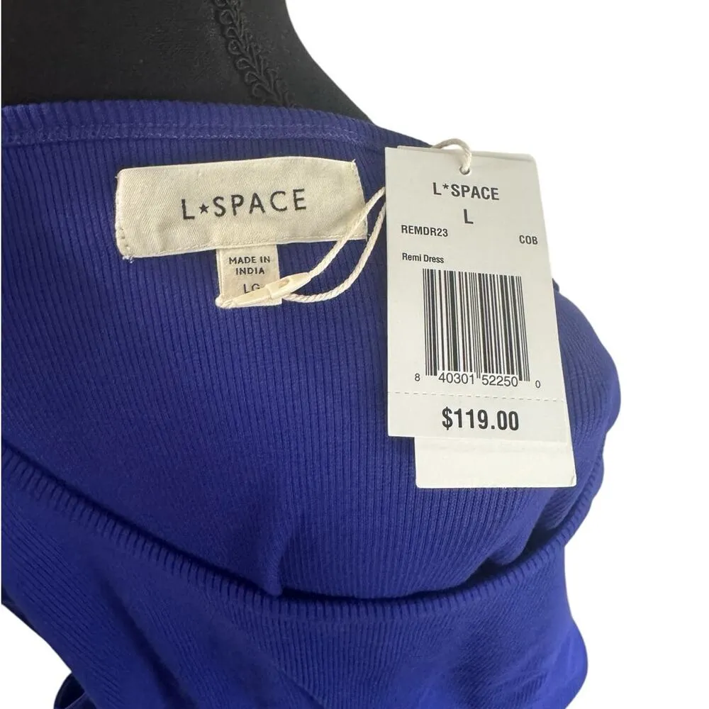 NWT! L*Space Remi Ribbed Dress in Cobalt Blue - Size Large - Image 7