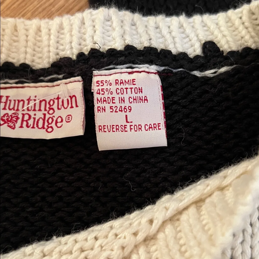 Vintage 80s ? Huntington Ridge Floral Sweater Cottagecore Retro Knit Size L - Image 5