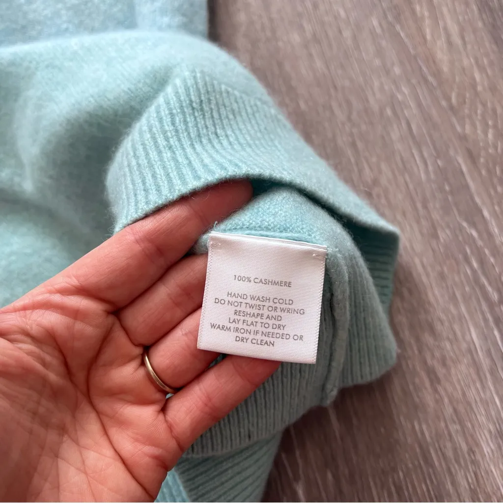 White + warren essentials 100% cashmere sweater light‎ blue Size XS - Image 7