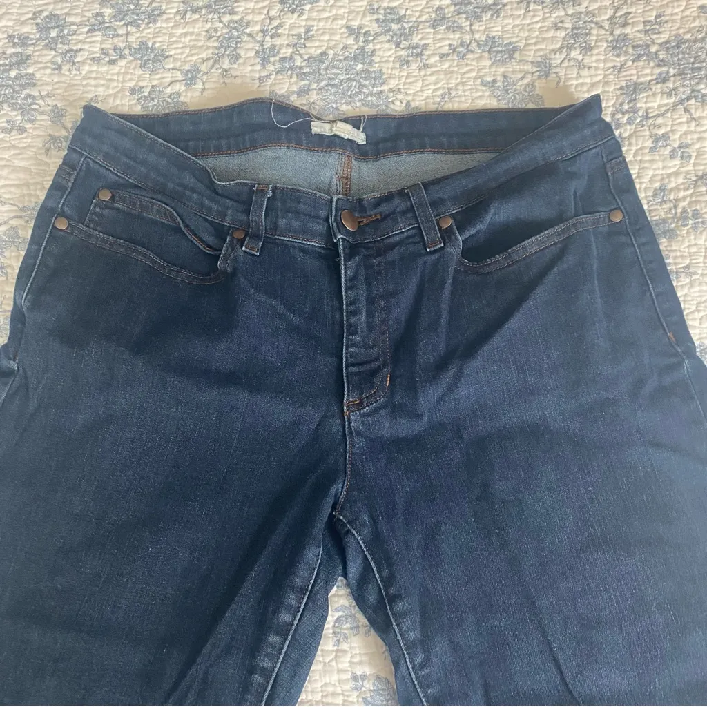 Eileen Fisher Mid-Rise Dark Wash Full-Length Skinny Jean Size 12 - Image 2