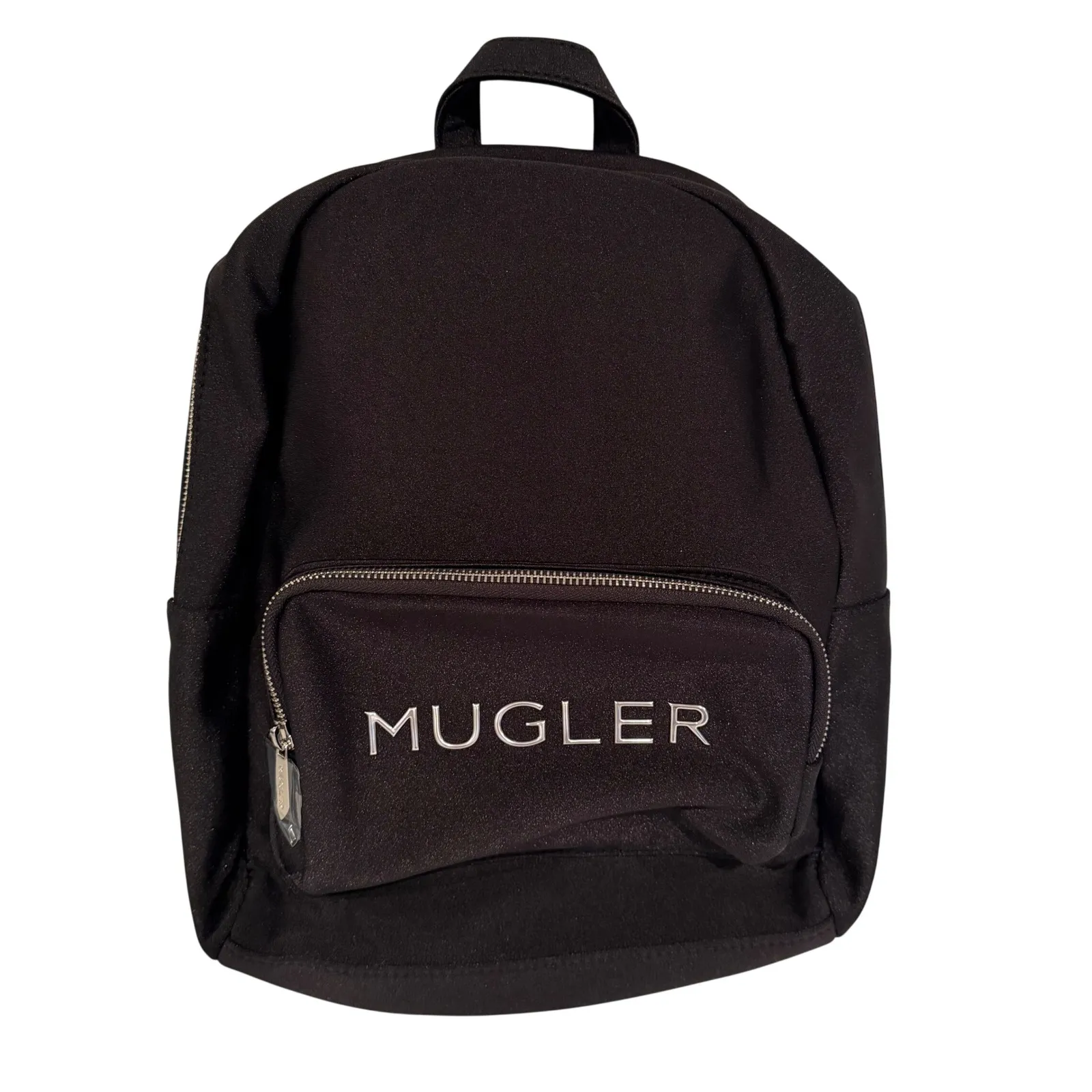 Mugler Logo Backpack Travel School Bag Women's Black 15" x 13" Quiet Luxury NEW - Image 3