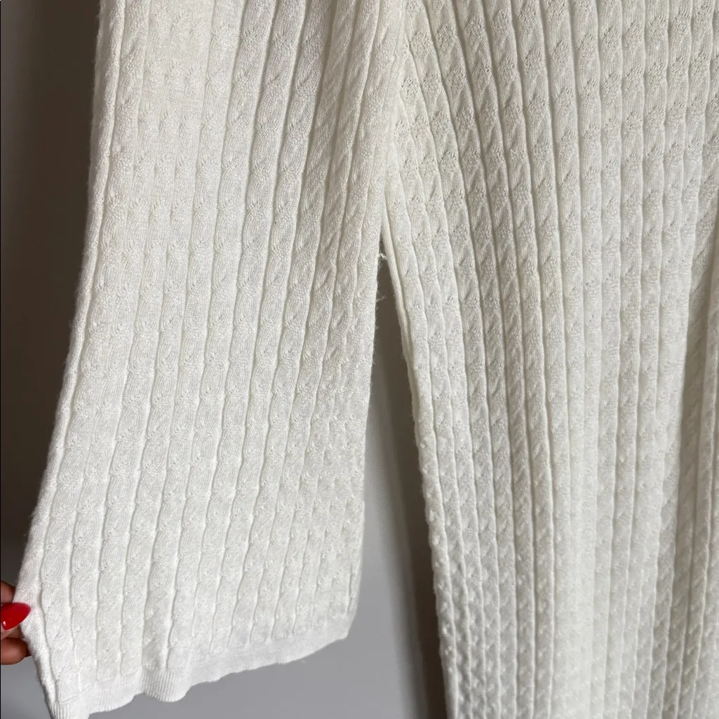 Toteme Cable wool blend Knit Midi Dress Small White - Image 7