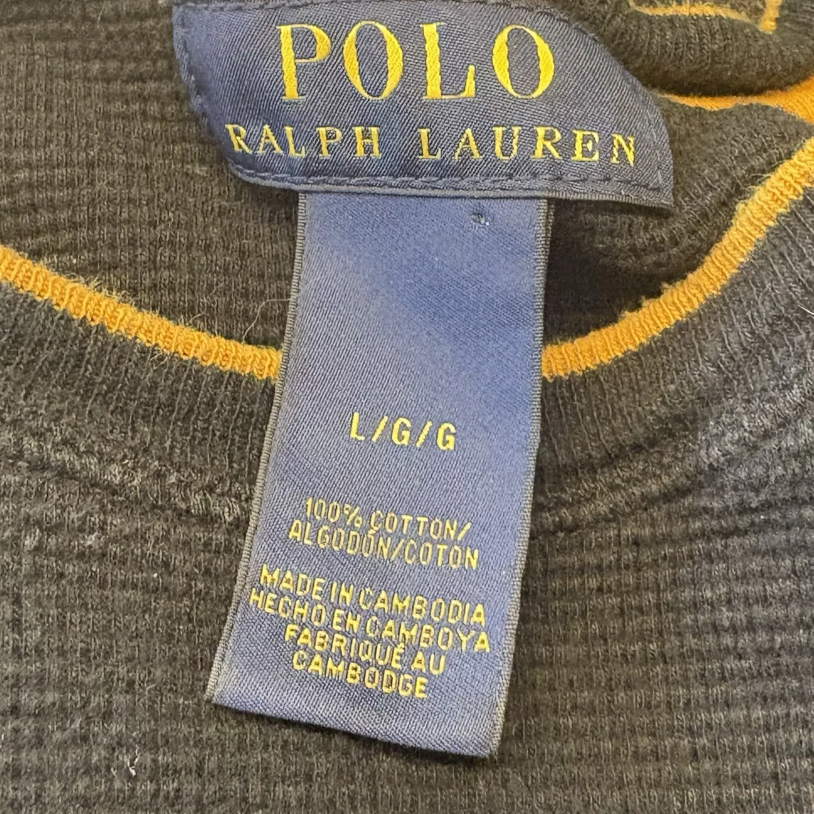 Polo‎ Ralph Lauren Waffle Knit Thermal Crewneck Long Sleeve Sweater Womens Large - Image 4