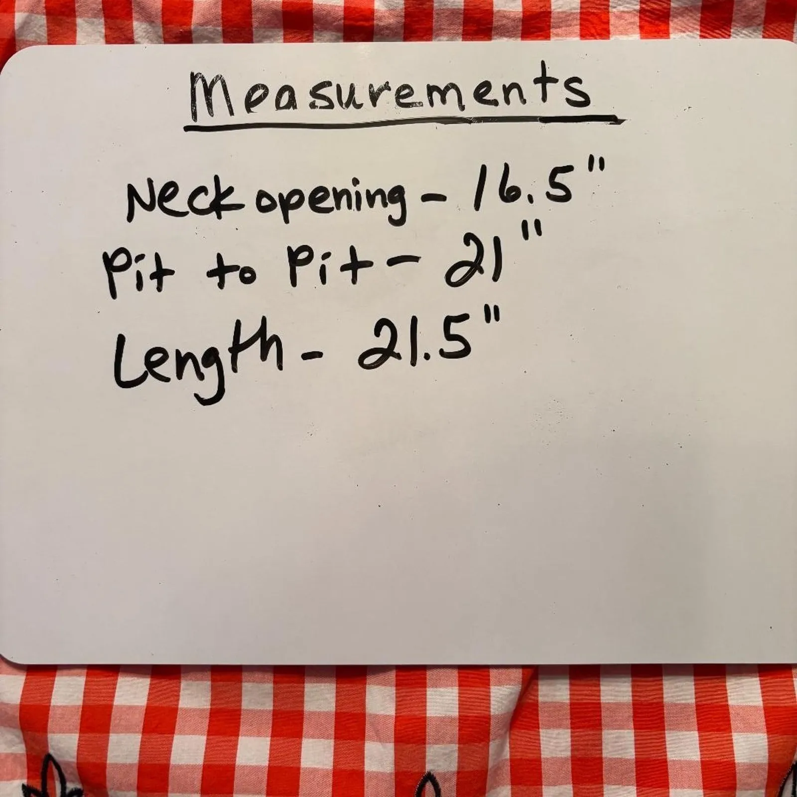 Crown & Ivy Petite Top Orange & White Gingham 3/4 tie sleeves Off Shoulder Sz PL - Image 8