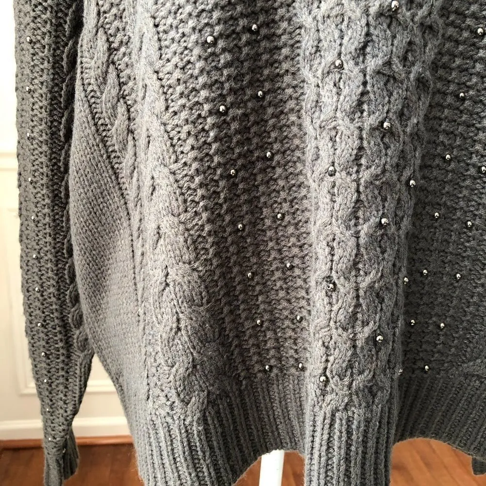 Show Me Your Mumu Ada Cable Knit Studded Sweater S NWT - Image 6