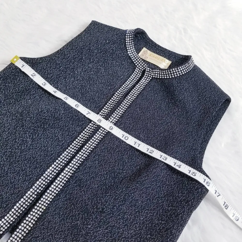 American Vintage Karlana Knit Wear Metallic Rhinestone Vest - Image 5