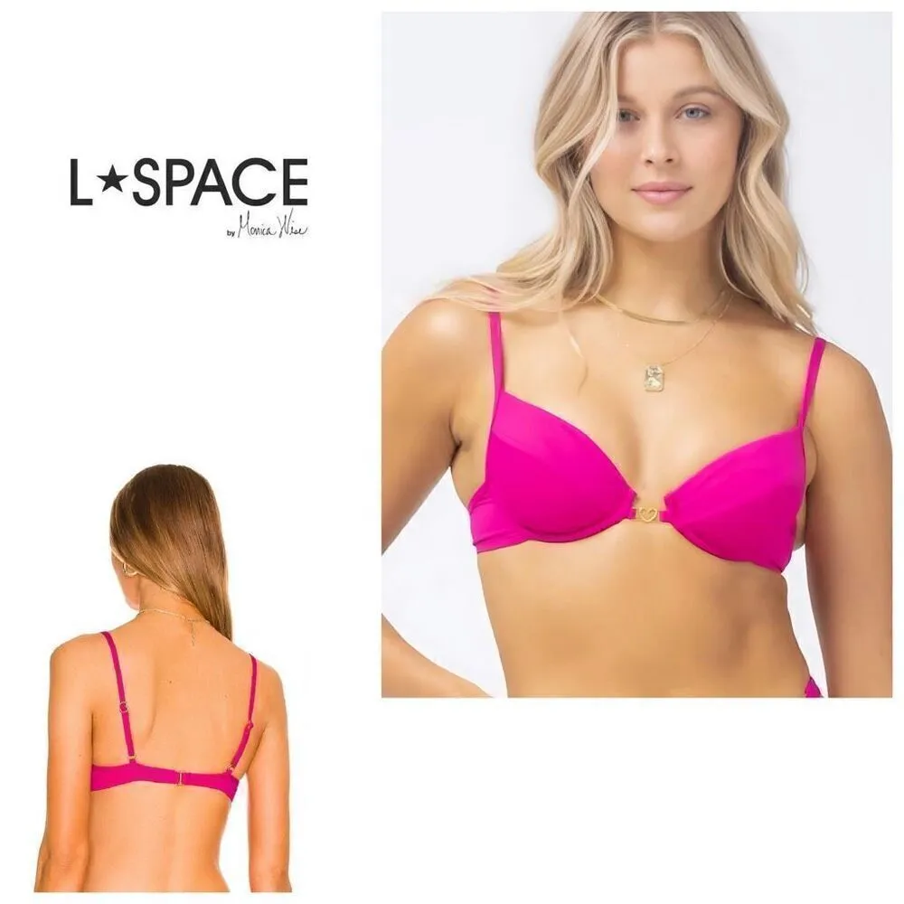 New. L*SPACE pink push up bikini top. Small. Retails $119 - Image 2