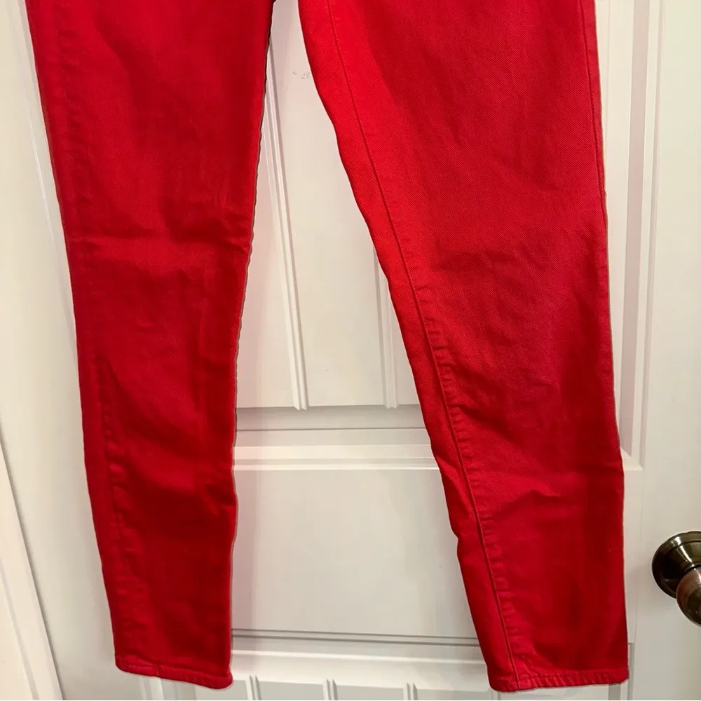 J. Crew stretch toothpick coral cropped ankle jeans women 25 - Image 4