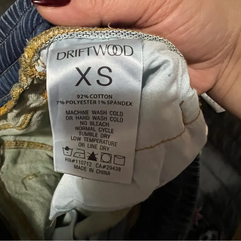 Driftwood  X Free People Floral Embroidered Pull On Drawstring Denim Joggers - Image 11