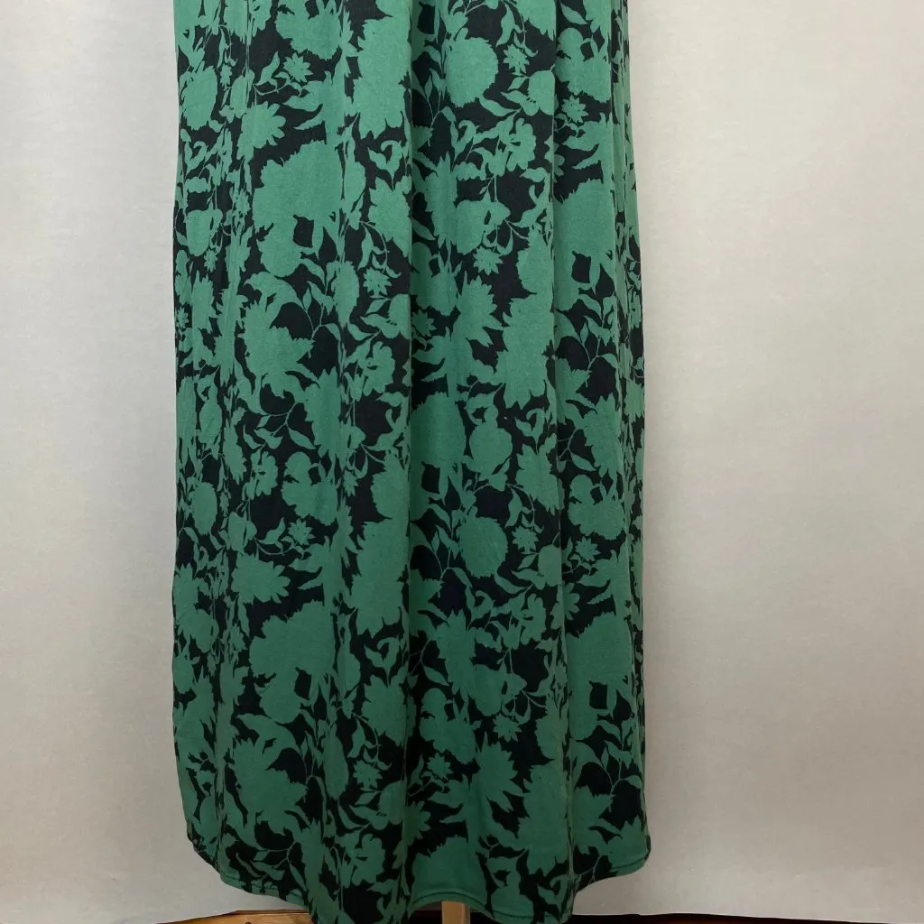 41 Hawthorn Dress Floral Sleeveless Shirred Smocked Back Pockets‎ Size Large Green - Image 6