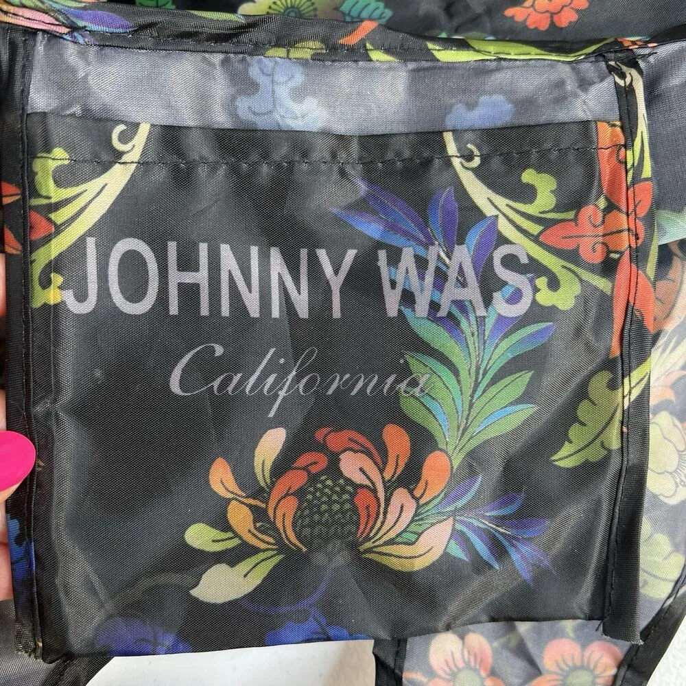 Johnny Was Floral Phoenix Birds Packable Shopping Bag Tote Reusable Everyday - Image 5