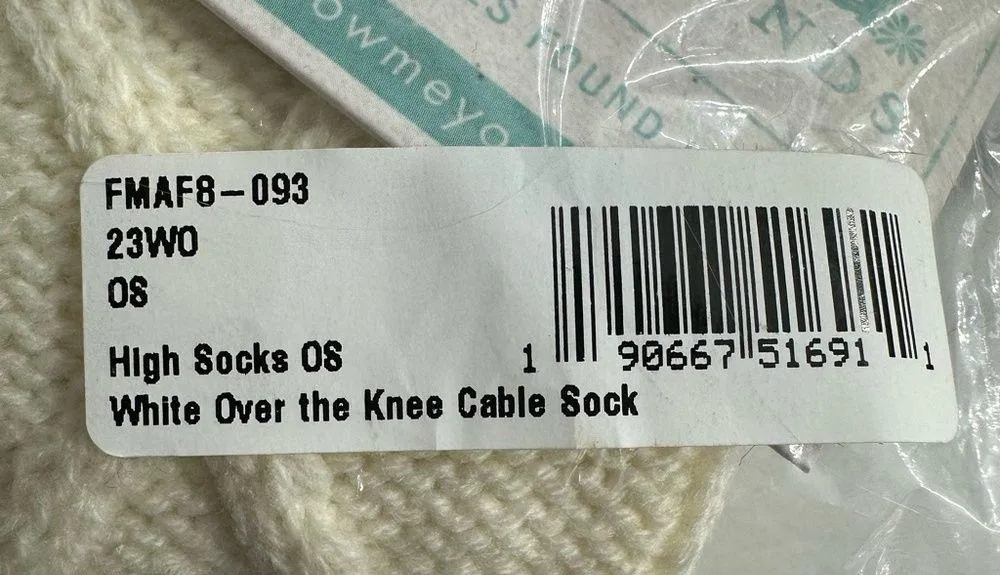 Show Me Your Mumu High Cream Knee Cable Knit Socks One Size New NWT - Image 3