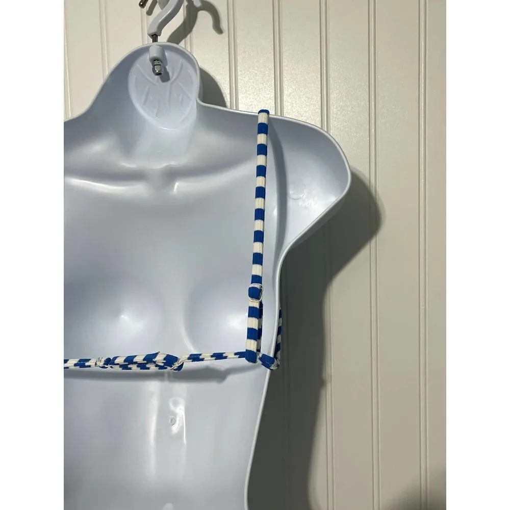 Solid & Striped Lulu Top‎ Azure Stripe V-Neck Bikini Swim Top Navy Blue White XS - Image 10