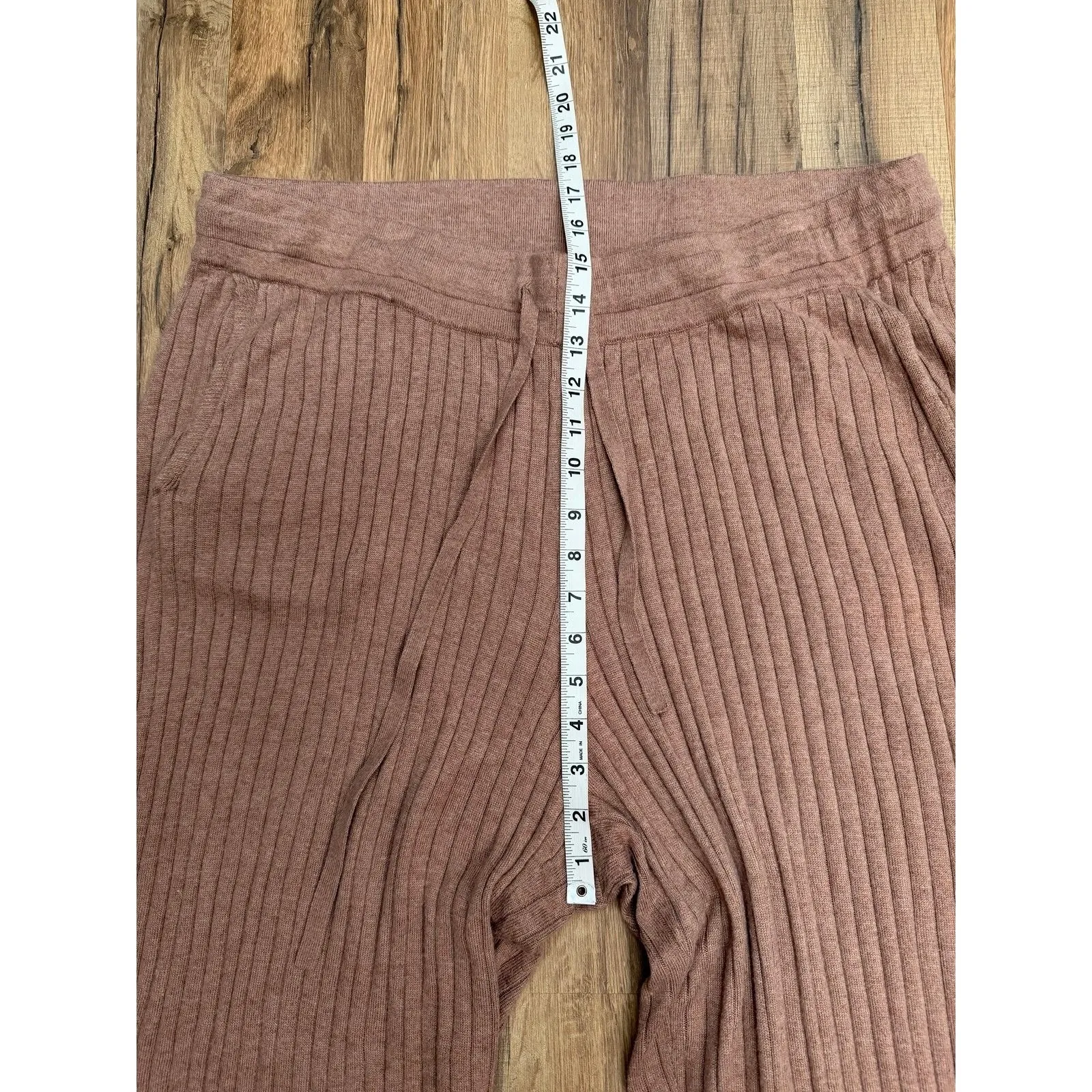 Calvin Klein Ribbed Knit Lounge Pants 1X Mauve Wide Leg Viscose‎ Blend - Image 7