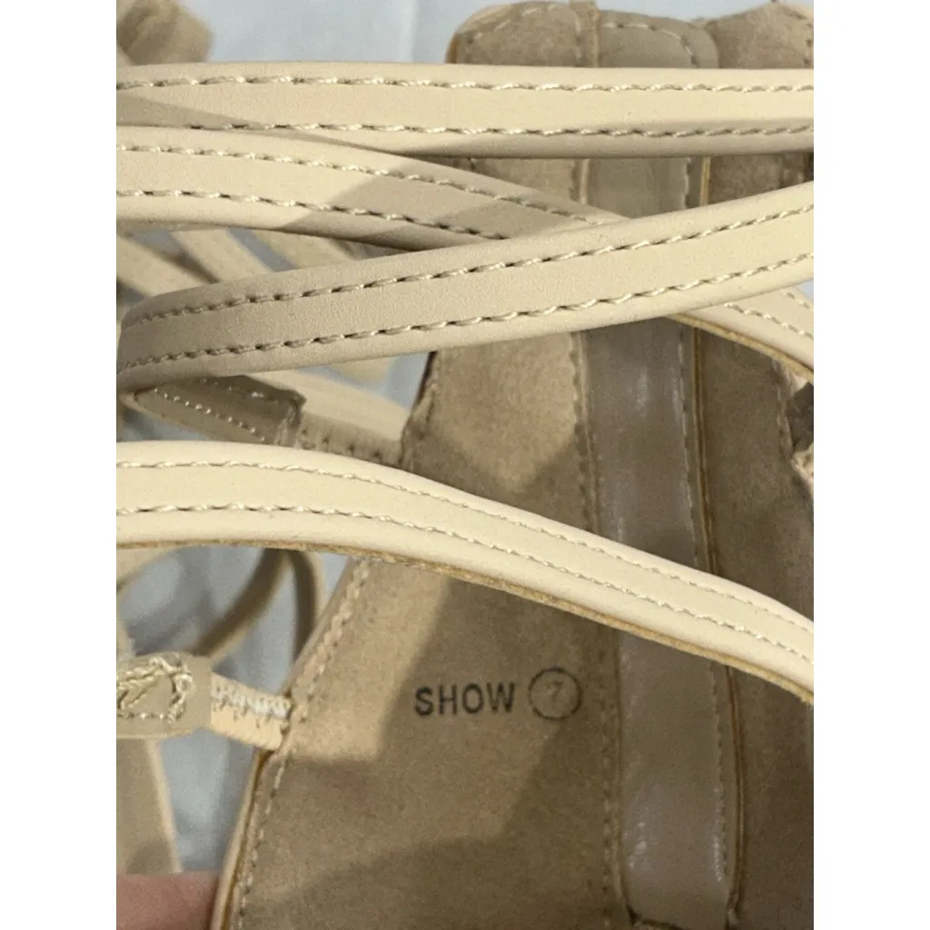 Womans Dream Pairs Sandals 7 Nude Back Zip Strappy Open Toe Stilettos - Image 7