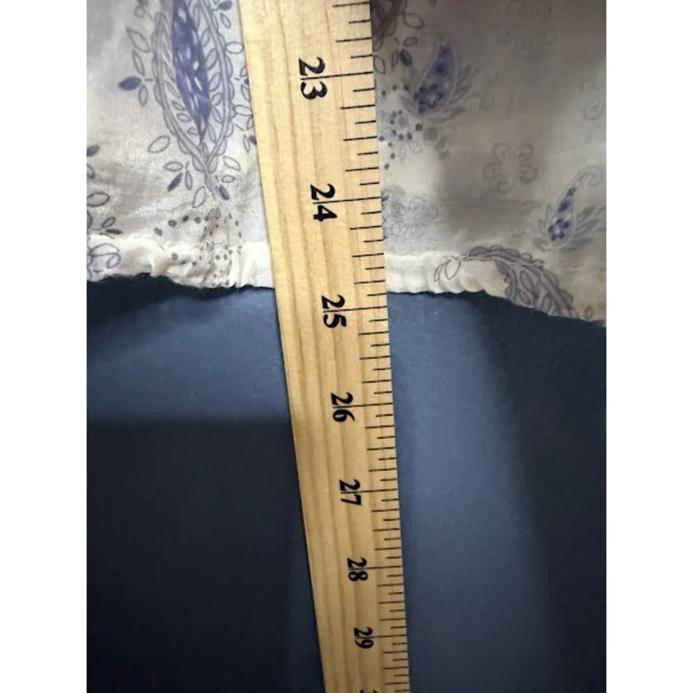 Marks & Spencer Sheer Blouse Women's Size 16 Paisley Western Tie - Image 9