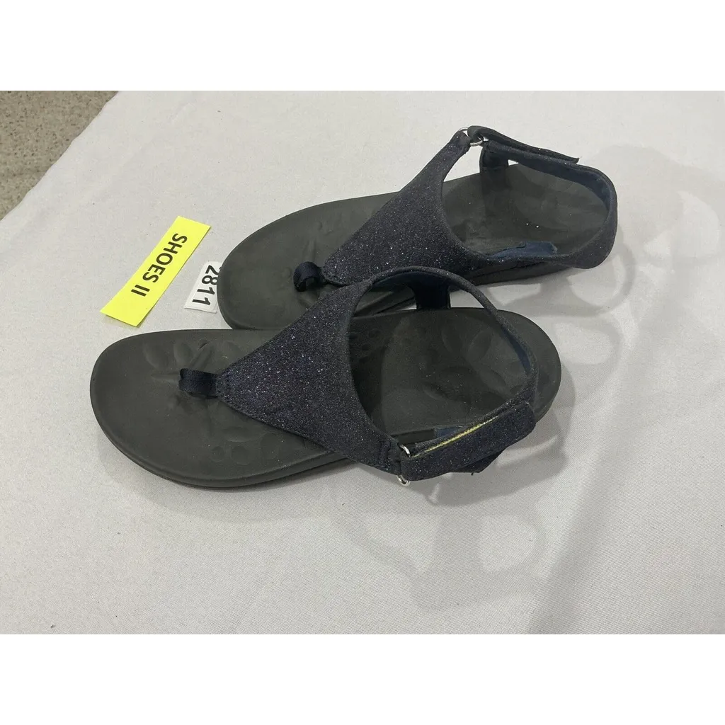 Womans Utenag 19zg02 39 (8.5) Blue Glitter Slip On Thong Slingback Sandals - Image 3